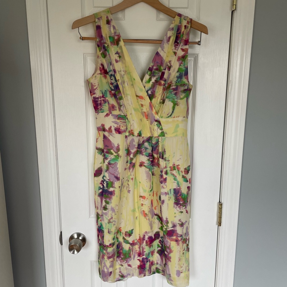 Banana Republic watercolor V neck dress